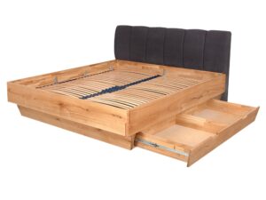 miniaturka Wygodne łóżko dębowe z pojemnikiem i nowoczesnym designem Dasalia A