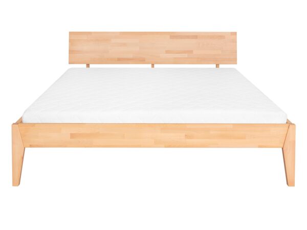 Łóżko drewniane bukowe dwuosobowe z prostym zagłówkiem