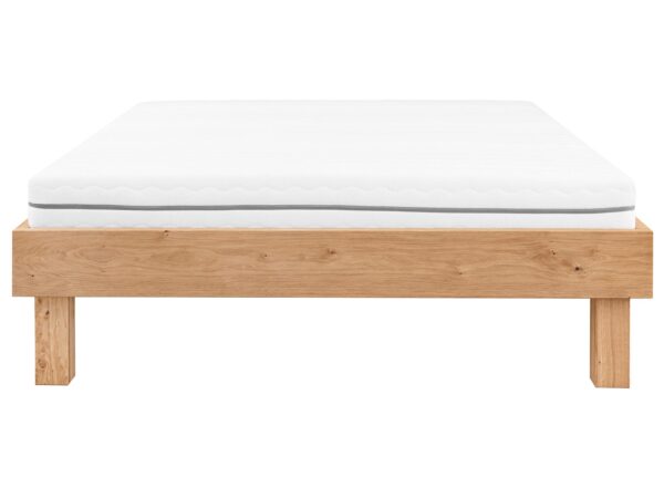 Łóżko drewniane dębowe bez zagłówka z masywną ramą