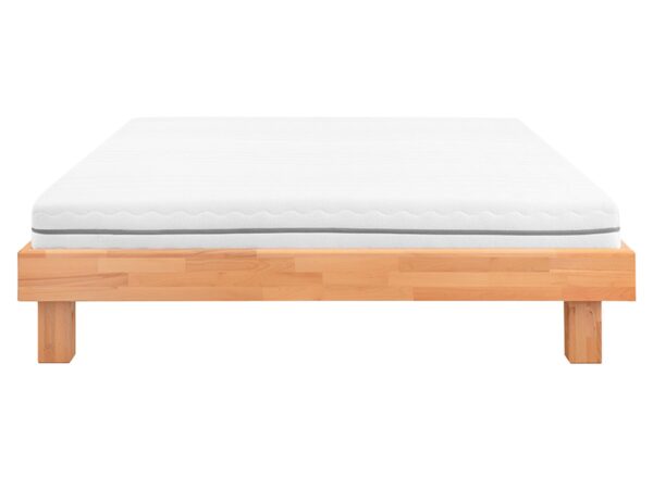 Łóżko drewniane bukowe bez zagłówka z materacem